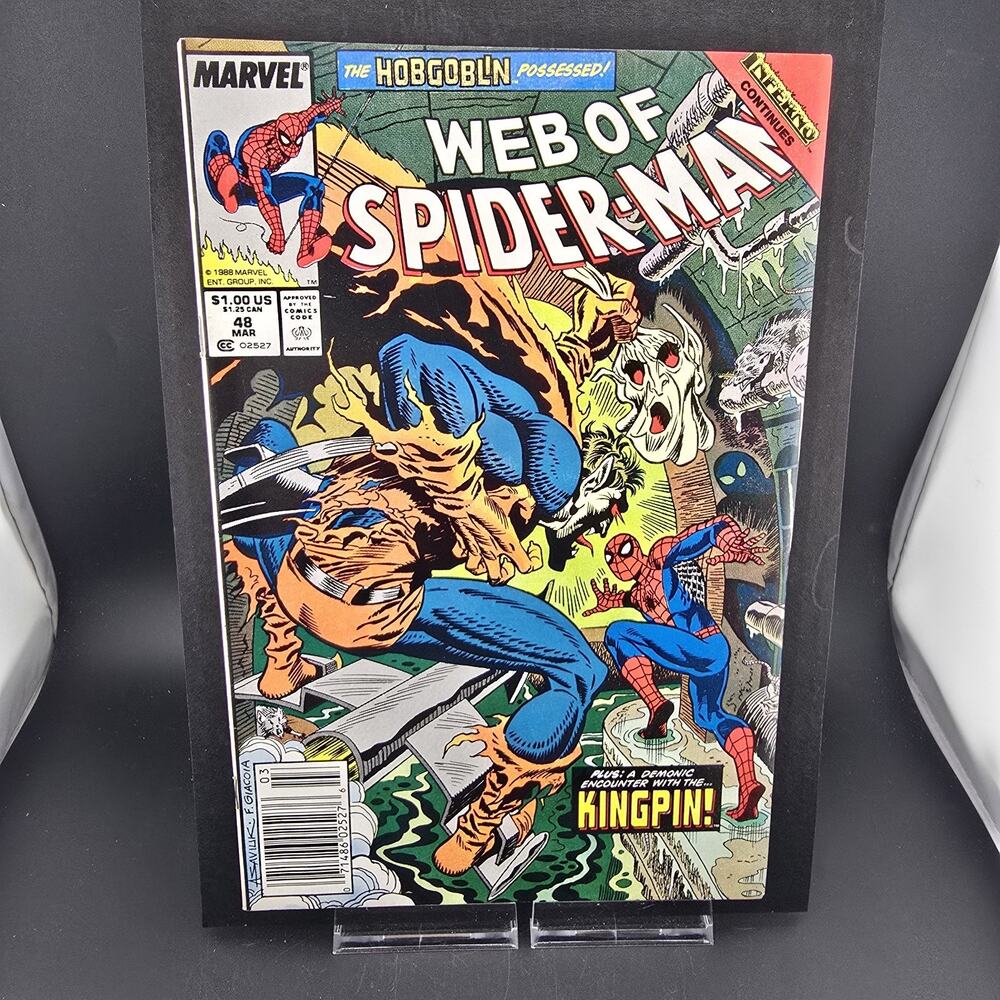 Web of Spider-Man #48 Newsstand Variant VF 8.0 Key 1st Demogoblin Marvel 1989